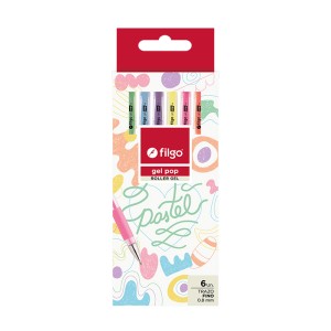 FILGO BOLIGRAFOS GEL POP PASTEL x 6u